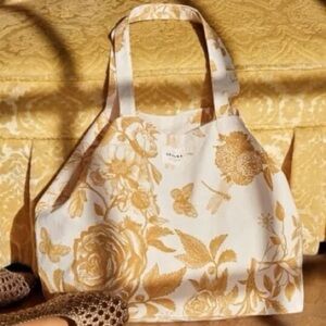 NWOT Sézane Floral Tote (Limited Edition, Cream With Mustard Floral Pattern - Fl